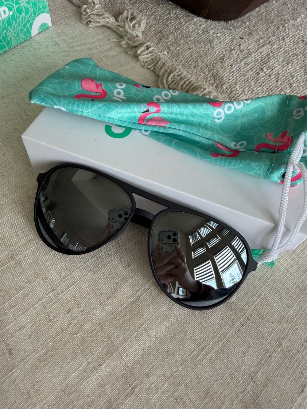 Black Aviator Sunglasses for Women with Mirrored Lenses